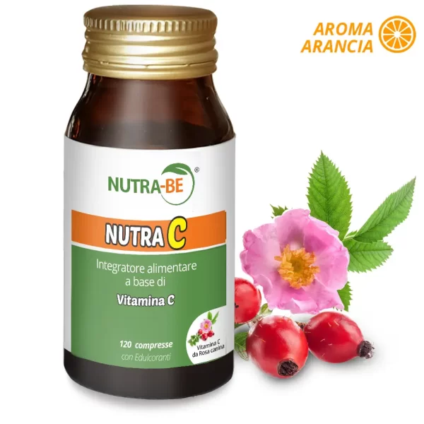 NUTRA C è un integratore alimentare a base di vitamina C da Rosa canina.