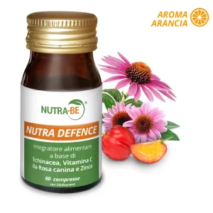NUTRA DEFENCE è un integratore alimentare a base di EKINA COMPLEX (Echinacea Purpurea, Echinacea Angustifolia + Rosa Canina e.s. tit.70% vitamina C e zinco).