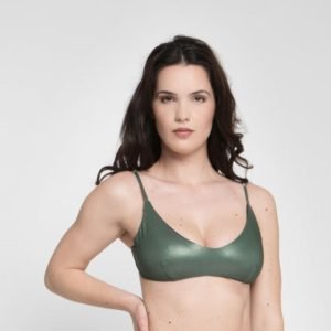 Costume mestruale | TOP BIKINI BRASSIERE Lamé Verde