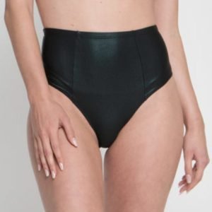 Costume Mestruale | SLIP VITA ALTA Lamé Petrolio