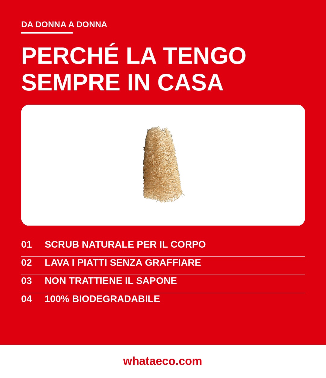 Perché tenere sempre in casa la spugna di luffa - vantaggi WHATaECO