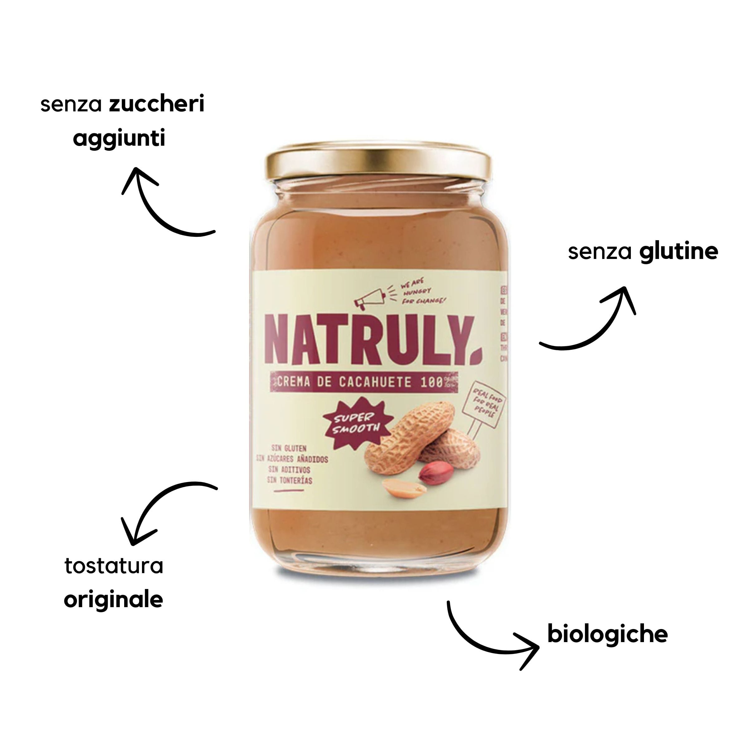 BURRO DI ARACHIDI SUPERSMOOTH 100% BIO 500G | Natruly - immagine 2