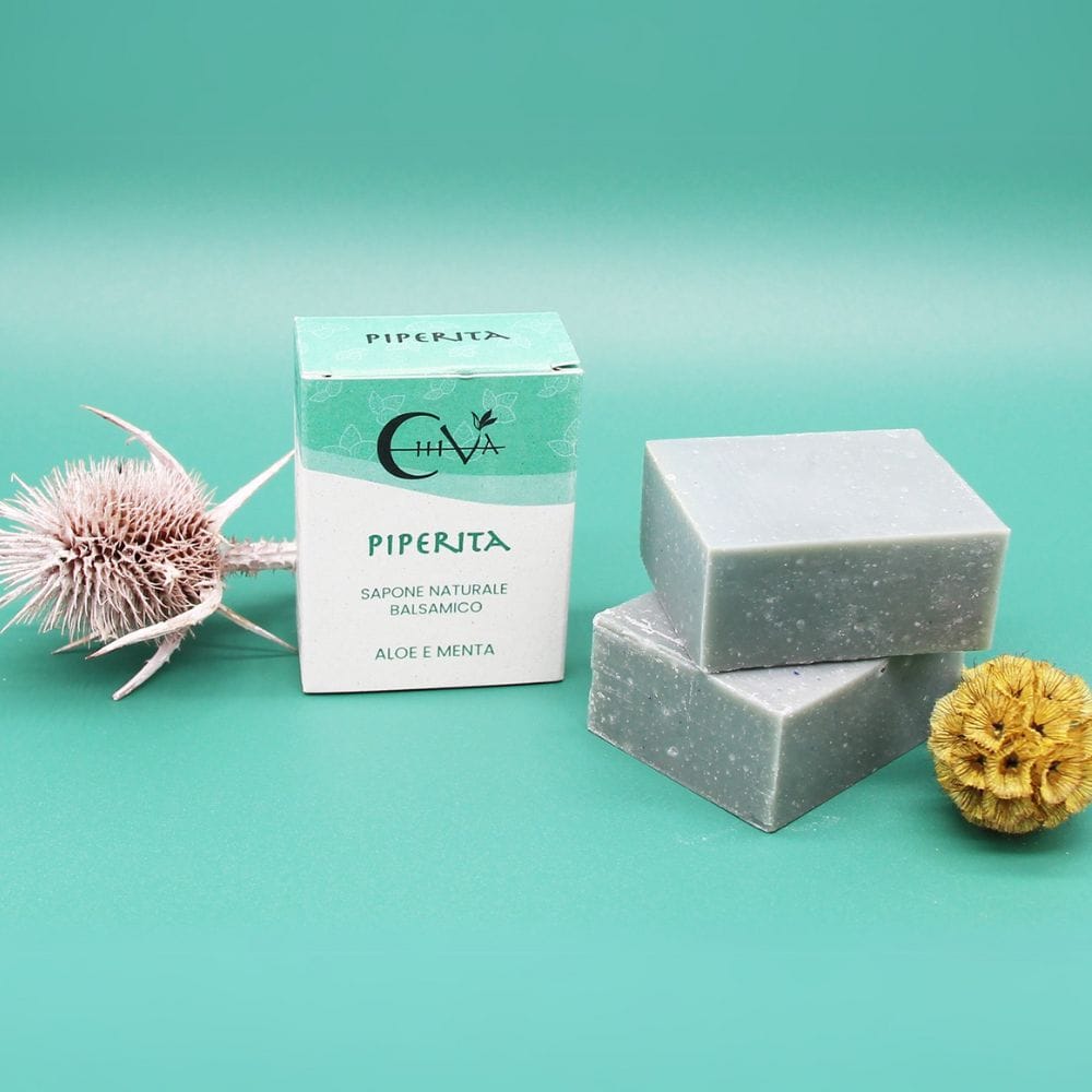 Sapone Rinfrescante Naturale con Aloe e Menta - Piperita 100g I Chiva - immagine 2