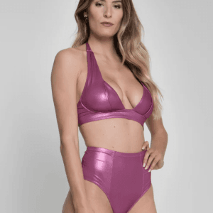 Costume Mestruale | TOP BIKINI CURVY TRIANGLE Prugna