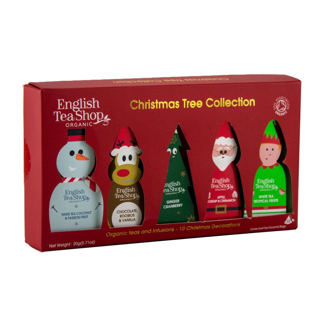 Christmas Tree Collection | English Tea Shop – Cofanetto Natalizio con 10 Filtri Piramidali di Tè e Infusi Biologici