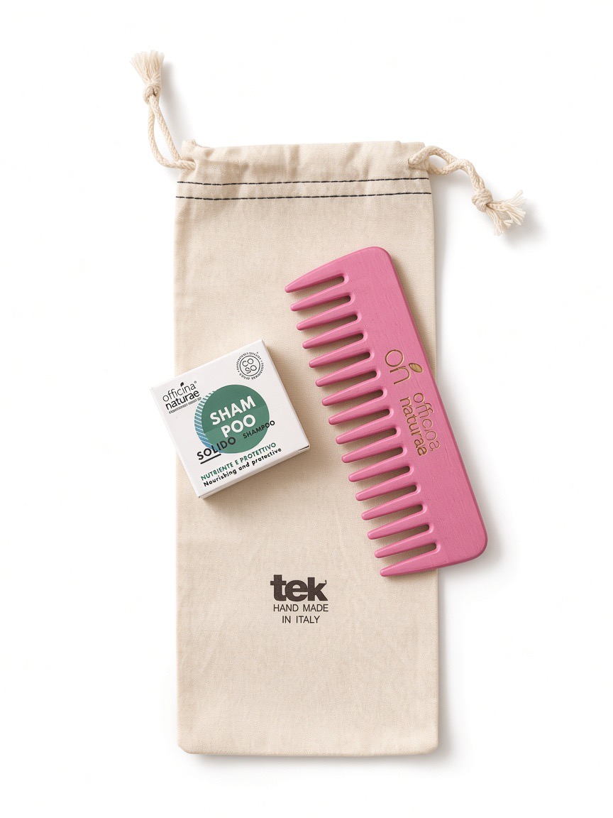 Kit Pettine in Legno e Shampoo Solido Mini a Scelta | Officina Naturae