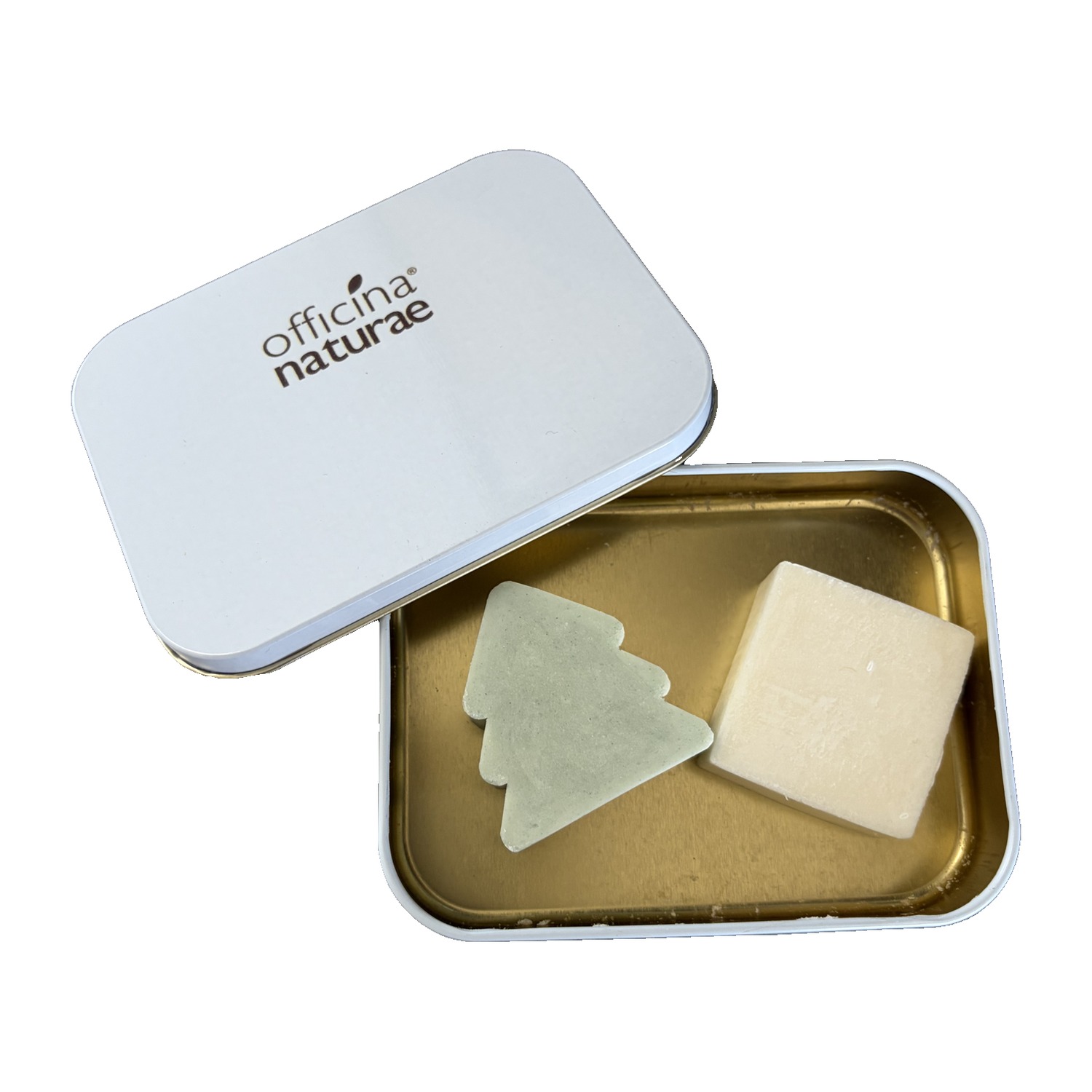 Kit Casa in latta Officina Naturae con sapone piatti solido Pino e sgrassatore solido Sgrassino